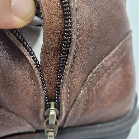 Ugg Bellevue Women's Sz 6.5 Leather & Genuine Sheepskin Wool Winter Boots Brown - Picture 13 of 16